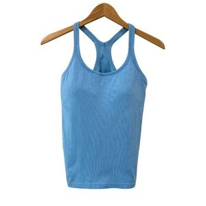 Lululemon women’s Ebb To Street Tank II 8 blue built in bra yoga B/C cup Pilates